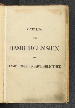 KA-KC, Hanseatica, A. Hanseatica im Allgemeinen. B. Lubecensia. C. Bremensia: Realkatalog der Stadtbibliothek zu Hamburg