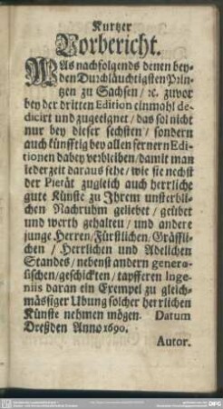 Kurtzer Vorbericht