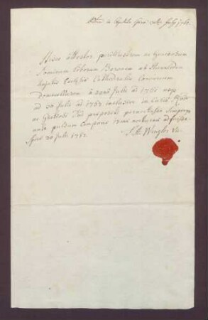 Documentum emancipationis des Anton Ferdinand von Hanxleden .