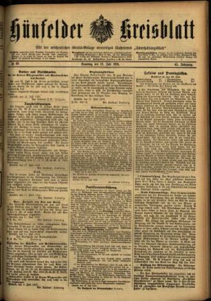 Ausgabe vom Samstag, den 19. Juli 1919.