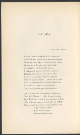 Balada : Del libro inédito: Perséphone.