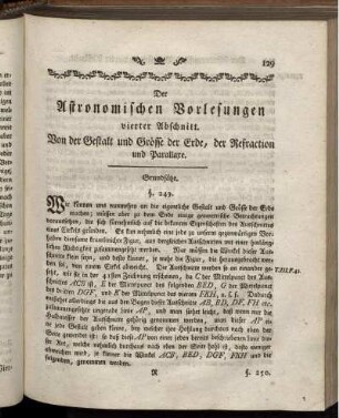 Vierter Abschnitt. Von der Gestalt und Grösse der Erde, der Refraction und Parallaxe