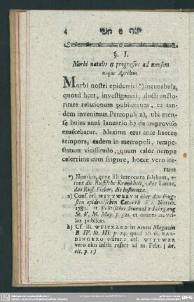 §. I. Morbi natales et progressus ad mensem usque Aprilem