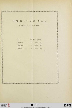Zweiter Tag: Dienstag, 12. Dezember (Nr. 148-297)