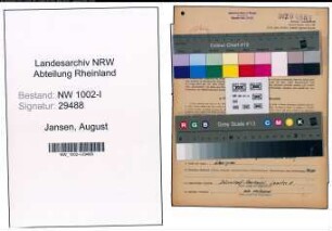 Entnazifizierung August Jansen, geb. 05.11.1908 (Kaufm.Angestellter)