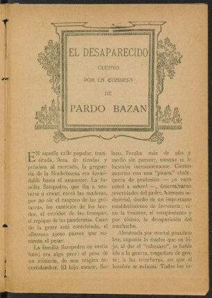 El desaparecido : Cuento