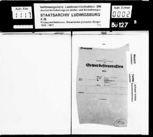 Rosenthal, Hermann; Kaufmann *16.11.1873 [Heilbronn] [22.08.1942 nach Theresienstadt dep., dort gest. 08.12.1943] Wohnorte: Heilbronn, [Haigerloch] Firma: Wollwarengeschäft (Heilbronn)