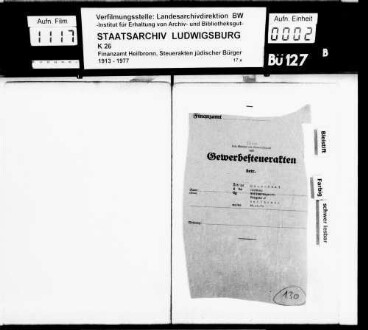 Rosenthal, Hermann; Kaufmann *16.11.1873 [Heilbronn] [22.08.1942 nach Theresienstadt dep., dort gest. 08.12.1943] Wohnorte: Heilbronn, [Haigerloch] Firma: Wollwarengeschäft (Heilbronn)