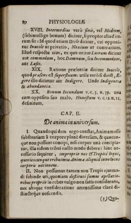 Cap. II. De anima in universum