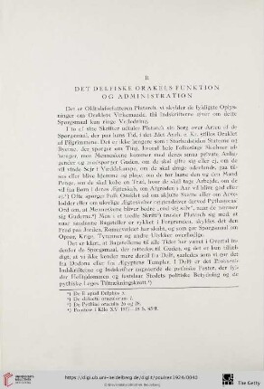 II. Det Delfiske orakels funktion og administration