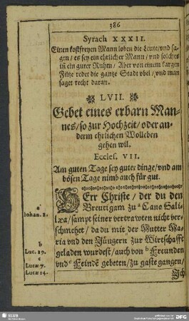 LVII. Gebet, so man zur Hochzeit gehen wil