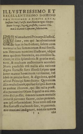 Illustrissimo et excellentissimo domino don perafano