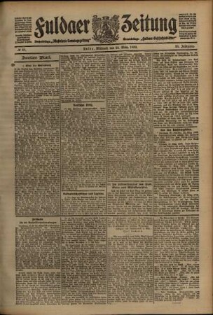 Zweite Ausgabe vom Mittwoch, den 24. März 1909.