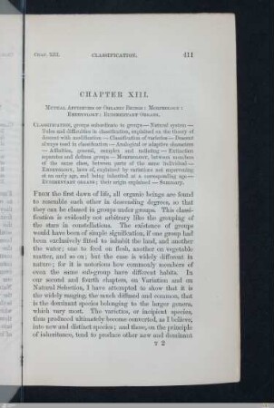 Chapter 13: Mutual affinities of organic beings: morphology - embryology - rudimentary organs