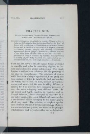 Chapter 13: Mutual affinities of organic beings: morphology - embryology - rudimentary organs