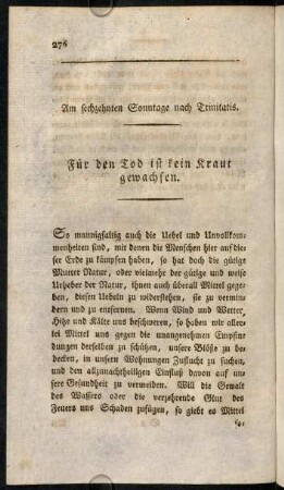 276-289, Am sechszehnten Sonntage nach Trinitatis.