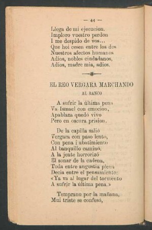 El reo Vergara marchando : Al bando