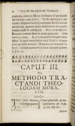 Caput III. De Methodo Tractandi Theologiam Moralem