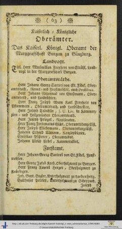 Kaiserlich-Königliche Oberämter.