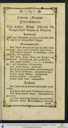 Kaiserlich-Königliche Oberämter.