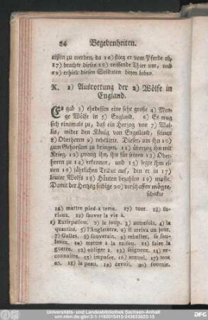 X. Ausrottung der Wölfe in England.