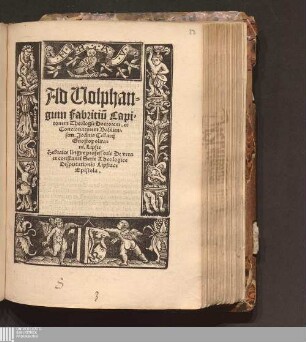 Ad Uolphan=||gum Fabritiu[m] Capi=||tonem Theologie Doctorem. et || Concionatorem Basilien=||sem. Joa[n]nis Cellarij || Gnostopolita=||ni. Lipsie || Hebraice lingue professoris De vera || et constanti Serie Theologice || Disputationis Lipsiace || Epistola.||