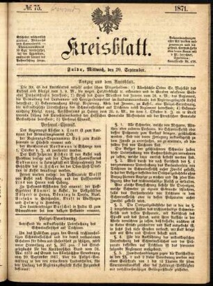 Ausgabe vom Mittwoch, den 20. September 1871.