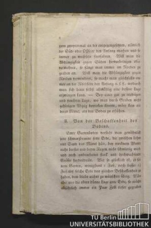 B. Von der Beschaffenheit des Bodens.