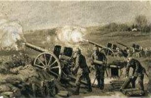 Soldaten an Kanonen