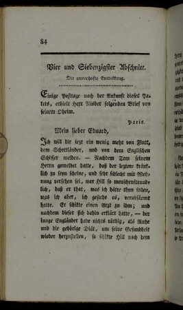 Vier und Siebenzigster Abschnitt. Die unverhofte Entdekkung