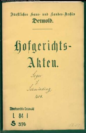 Seger, Konrad und Henrich Böckler gegen Anna Schmieding, Arnd Hofmeisters Witwe - Schuldforderung