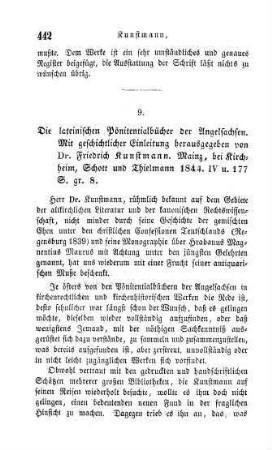 442-446 "Die lateinischen Pönitentialbücher der Angelsachsen" von Friedrich Kunstmann