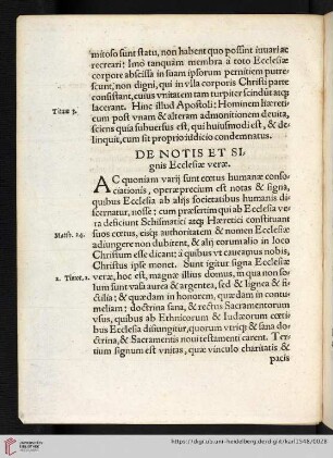 De notis et signis ecclesia verae