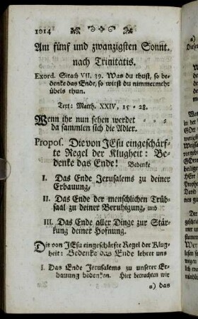 Am fünf und zwanzigsten Sonnt. nach Trinitatis.