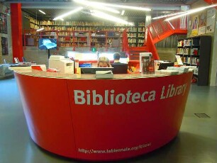 Venedig - Bibliothek der Biennale : Bibliotheksraum in der Biennale von Venedig. Aufgenommen am 6. August 2011