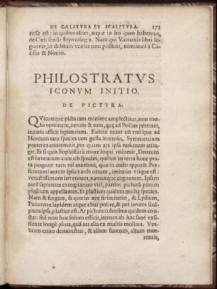 Philostratus Iconum Initio. De Pictura.