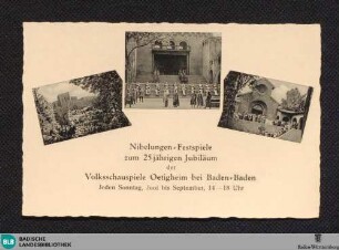 [1]: Nibelungen-Festspiele zum 25jährigen Jubiläum der Volksschauspiele Ötigheim bei Baden-Baden : Jeden Sonntag, Juni bis September, 14 - 18 Uhr