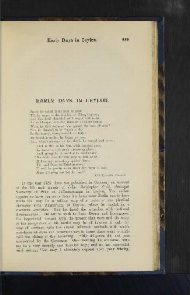Early days in Ceylon