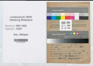 Entnazifizierung Wilhelm Kitz, geb. 12.07.1890 (Abteilungsleiter)
