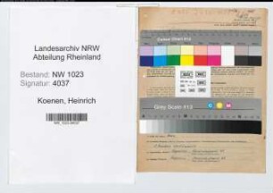 Entnazifizierung Heinrich Koenen , geb. 20.09.1897 (Werkmeister)
