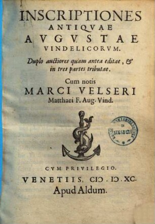 Inscriptiones antiquae Augustae Vindelicorum