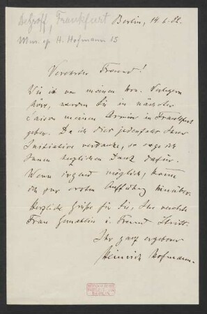 Brief an Felix Otto Dessoff : 14.06.1882
