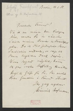 Brief an Felix Otto Dessoff : 14.06.1882