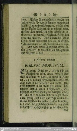 Casus XXXII. Malum Mortuum