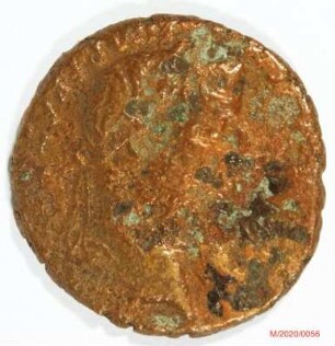 Römische Münze, Nominal As, Prägeherr Augustus für Tiberius, Prägeort Lyon, Original