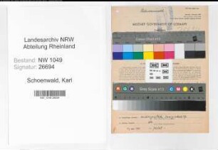 Entnazifizierung Karl Schoenwald , geb. 02.10.1907 (Anwalt)