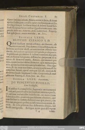 Epistola LXXIX. Aloysio Clerico S. D.