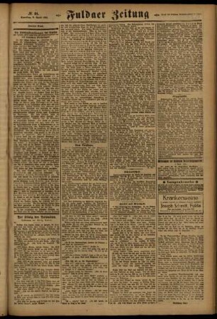 Zweite Ausgabe vom Samstag, den 09. April 1921.