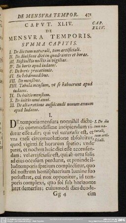 Caput XLIV. De Mensura Temporis