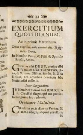 43-61, Exercitium Quotidianum